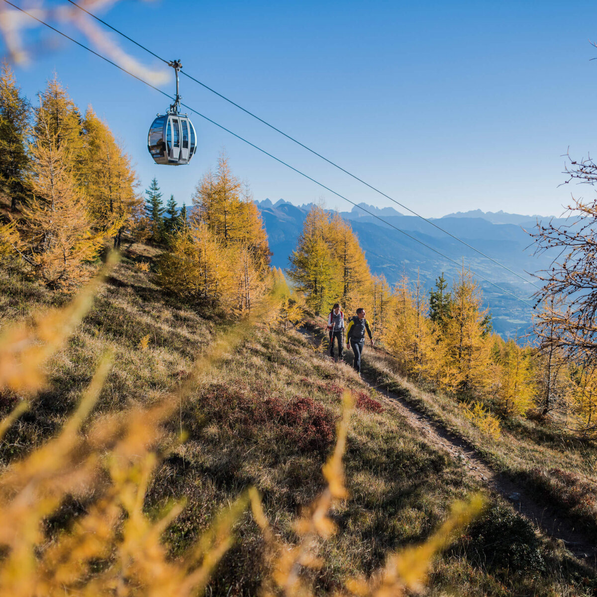 Jochtal mountain cable car in autumn
